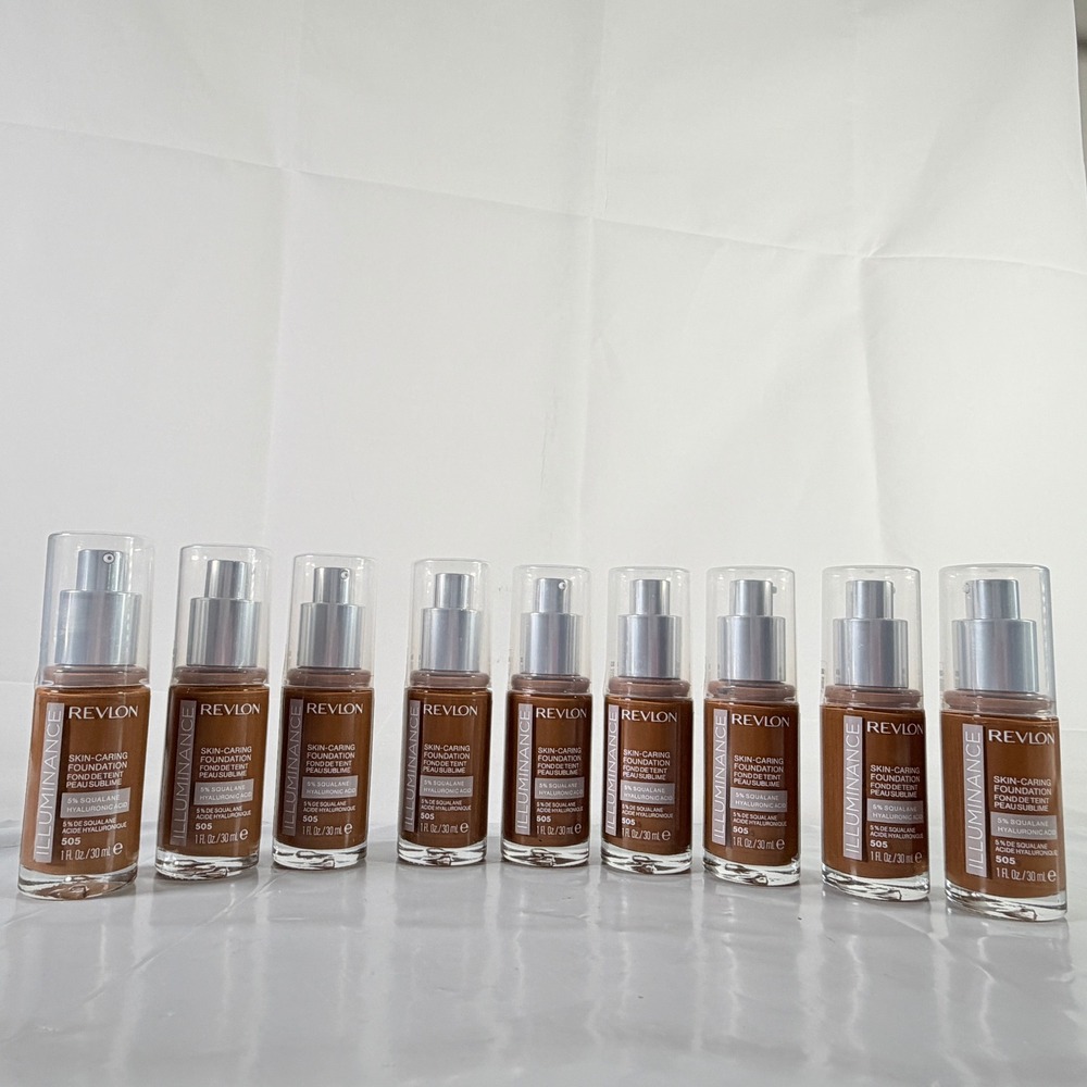 Lot of‎ 9 Revlon Illuminance Skin-Caring Foundation 505 Rich Sand 1oz New